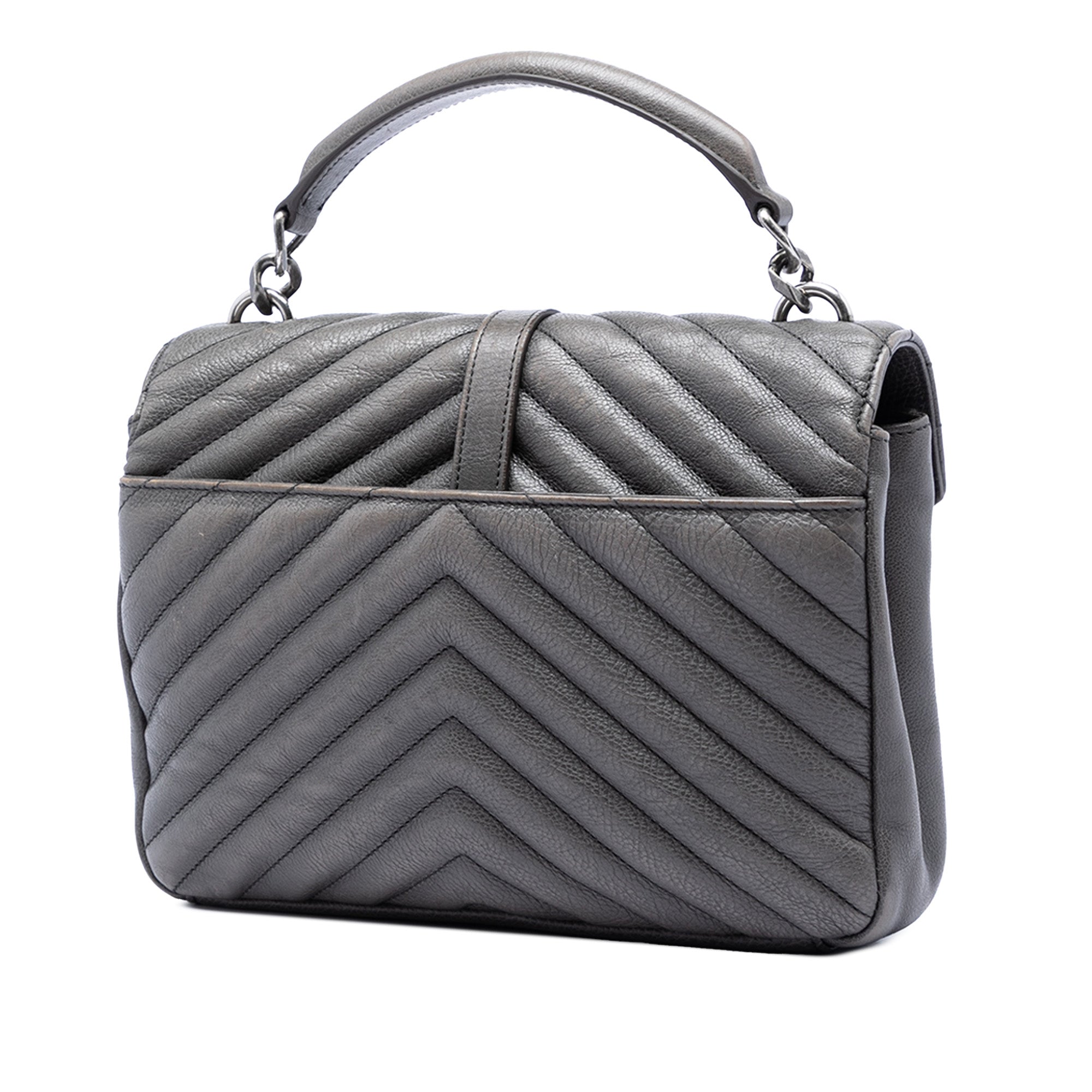 Medium Chevron Sheepskin Monogram College Satchel - Image 2
