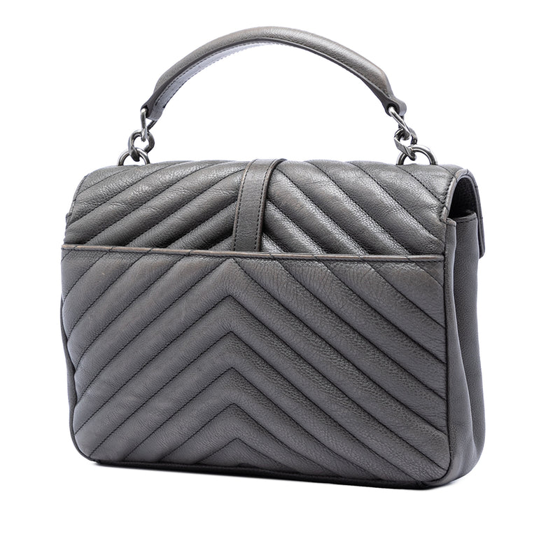 Medium Chevron Sheepskin Monogram College Satchel - Image 2