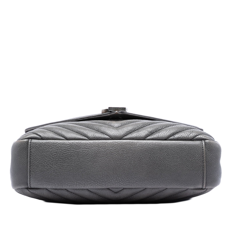 Medium Chevron Sheepskin Monogram College Satchel - Image 3