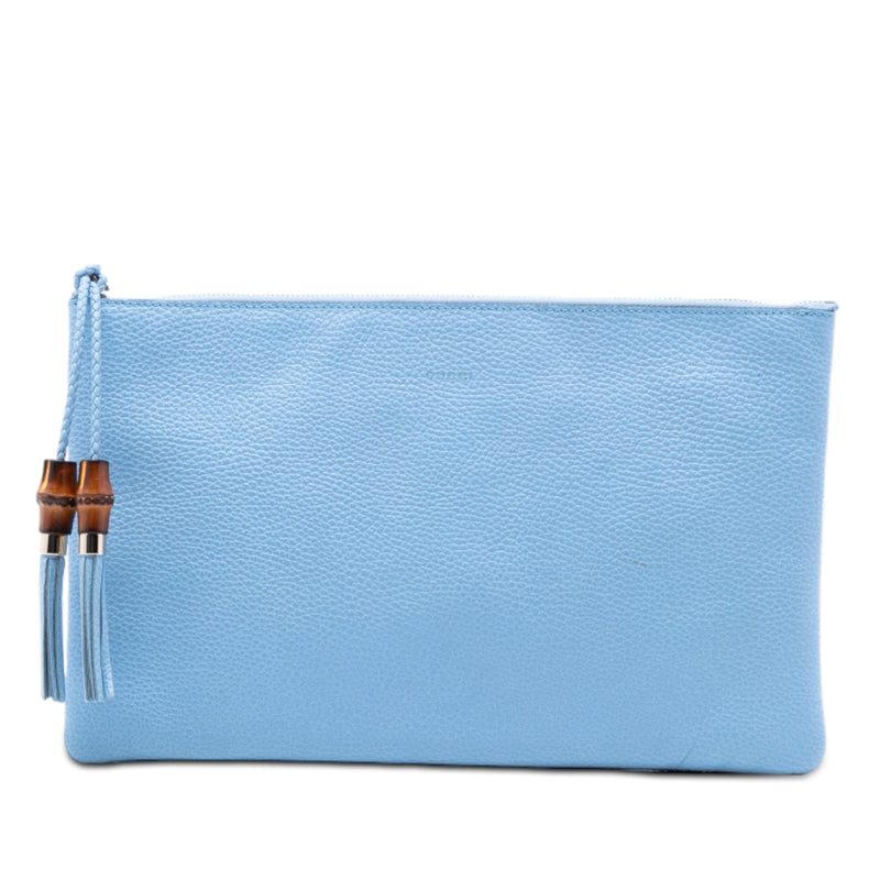 Calfskin Bamboo Tassel Clutch