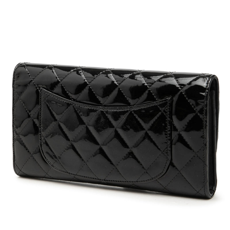 CC Quilted Patent Classic Flap Long Wallet - Image 2
