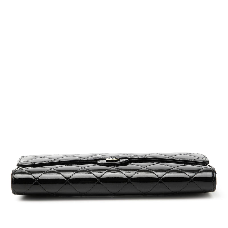CC Quilted Patent Classic Flap Long Wallet - Image 3