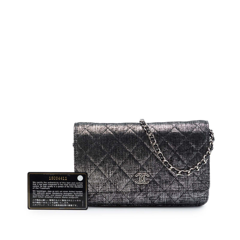 CC Quilted Metallic Fabric Wallet On Chain - Image 7
