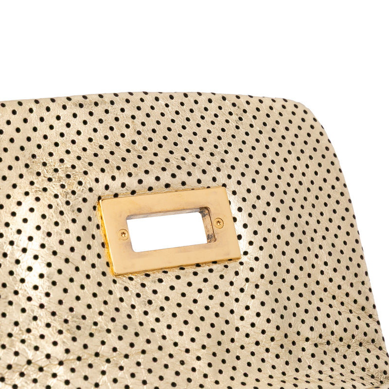 Perforated Crackled Metallic Calfskin Drill Tote - Image 8