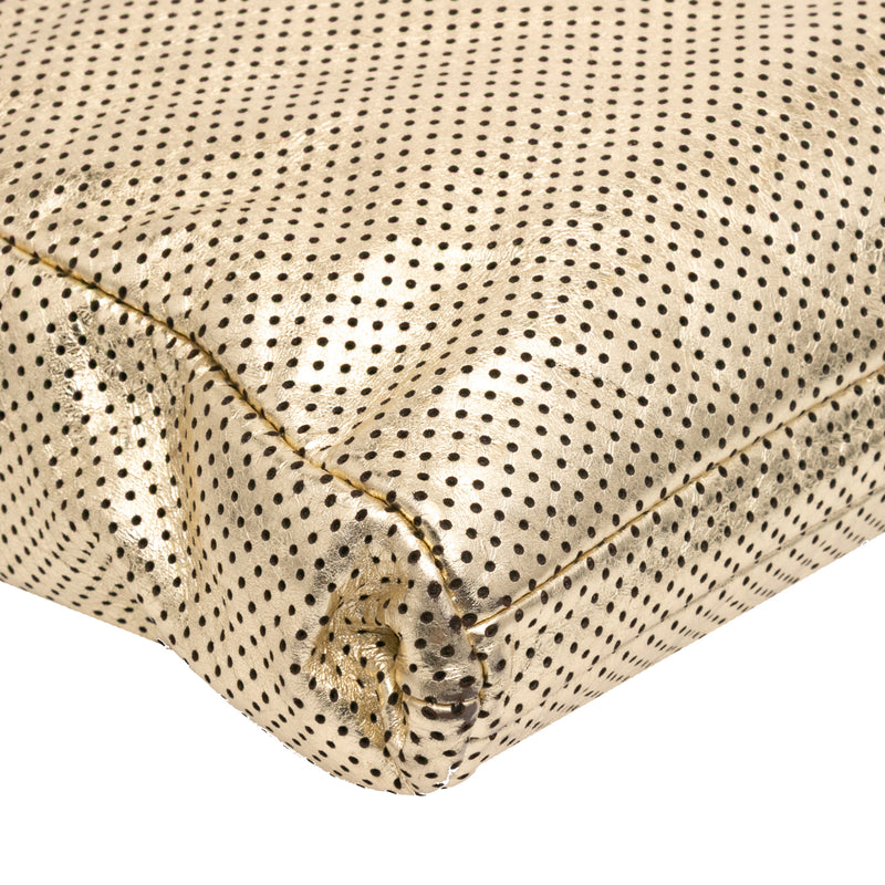 Perforated Crackled Metallic Calfskin Drill Tote - Image 9