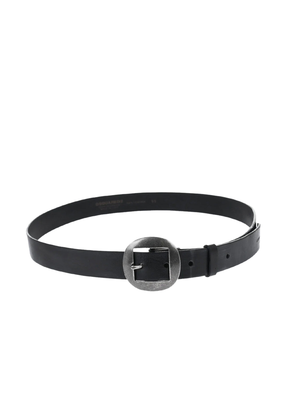 Dsquared2 Logo Leather Buckle Belt — Black