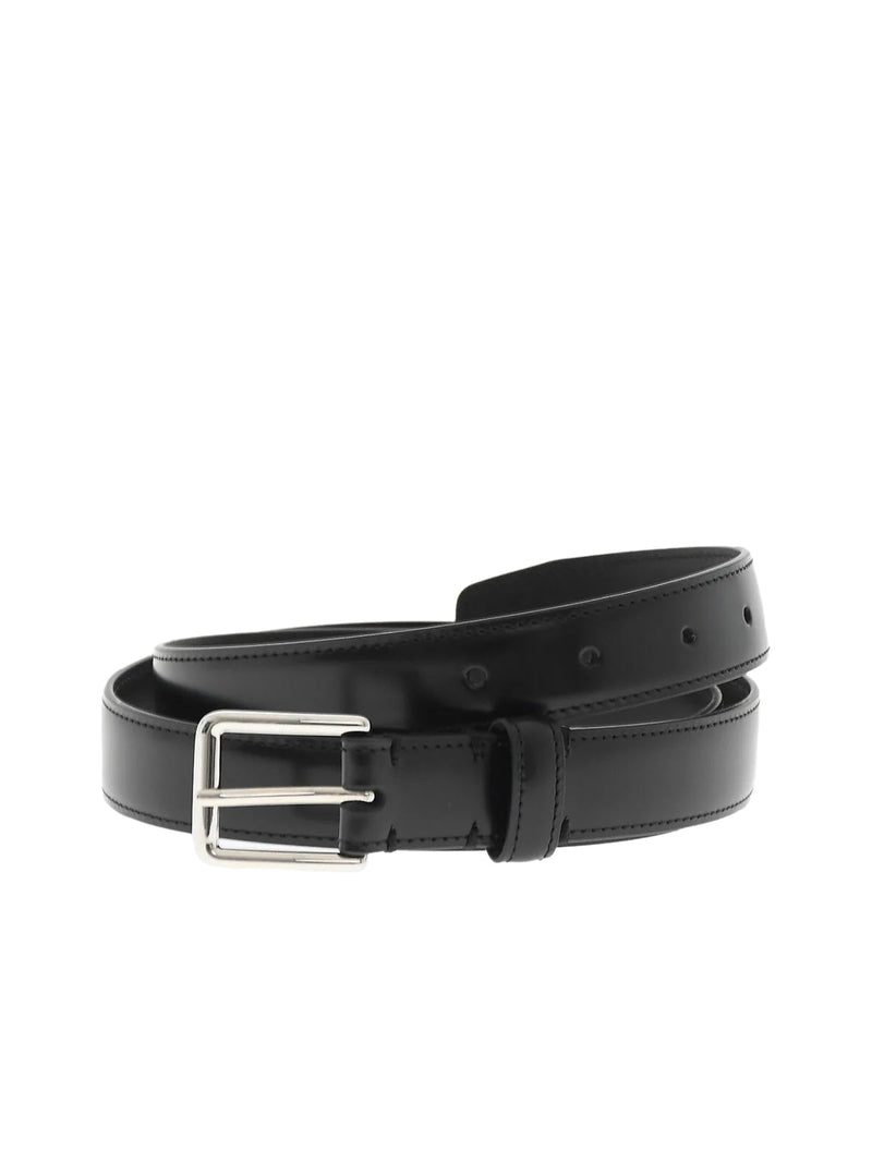Dsquared2 Genuine Leather Buckle Belt — Black