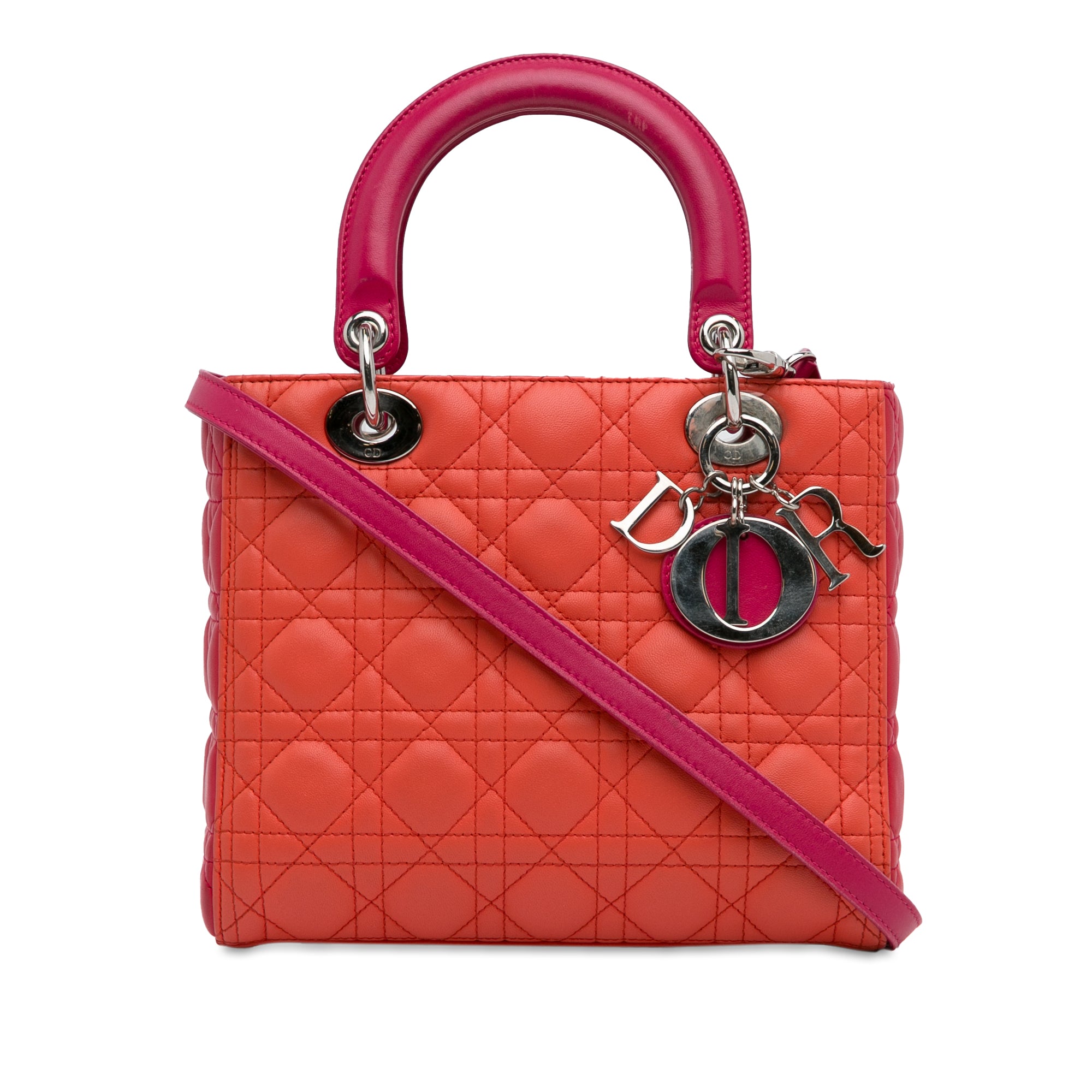 Medium Bicolor Lambskin Cannage Lady Dior - Image 1