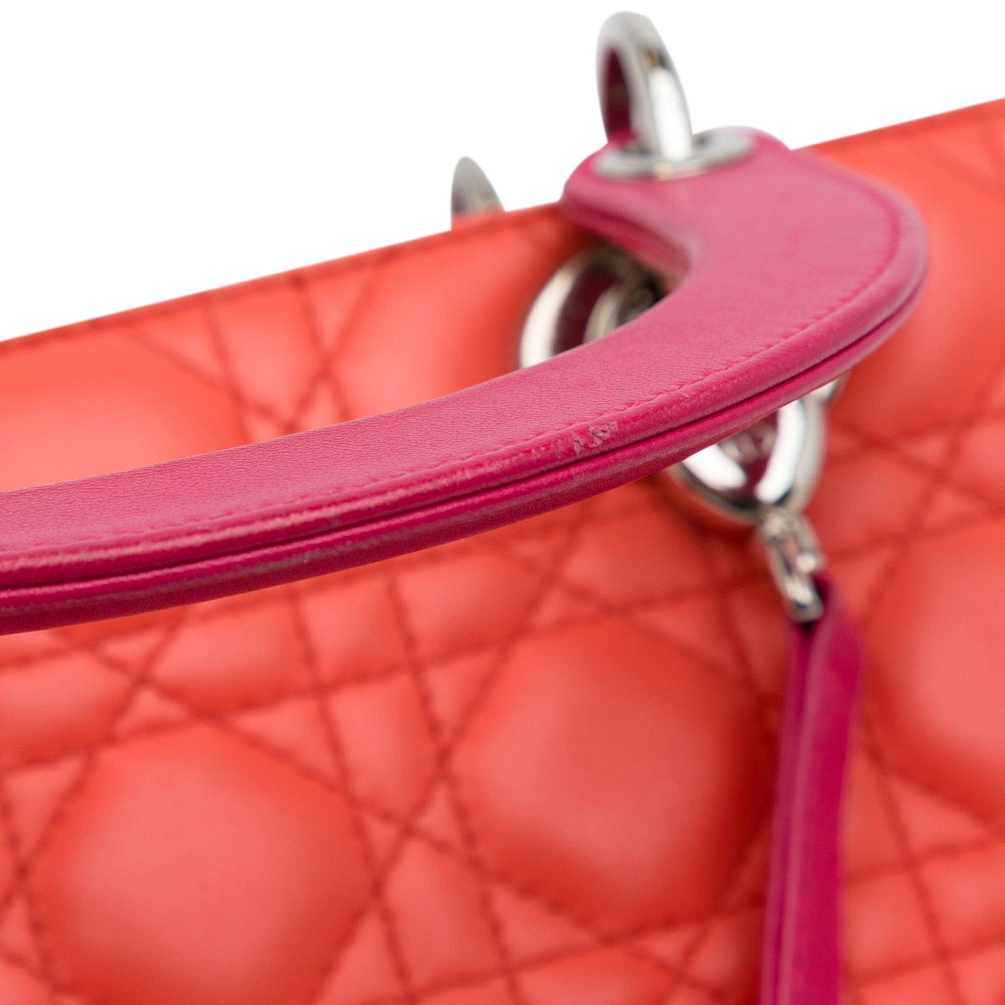 Medium Bicolor Lambskin Cannage Lady Dior - Image 11