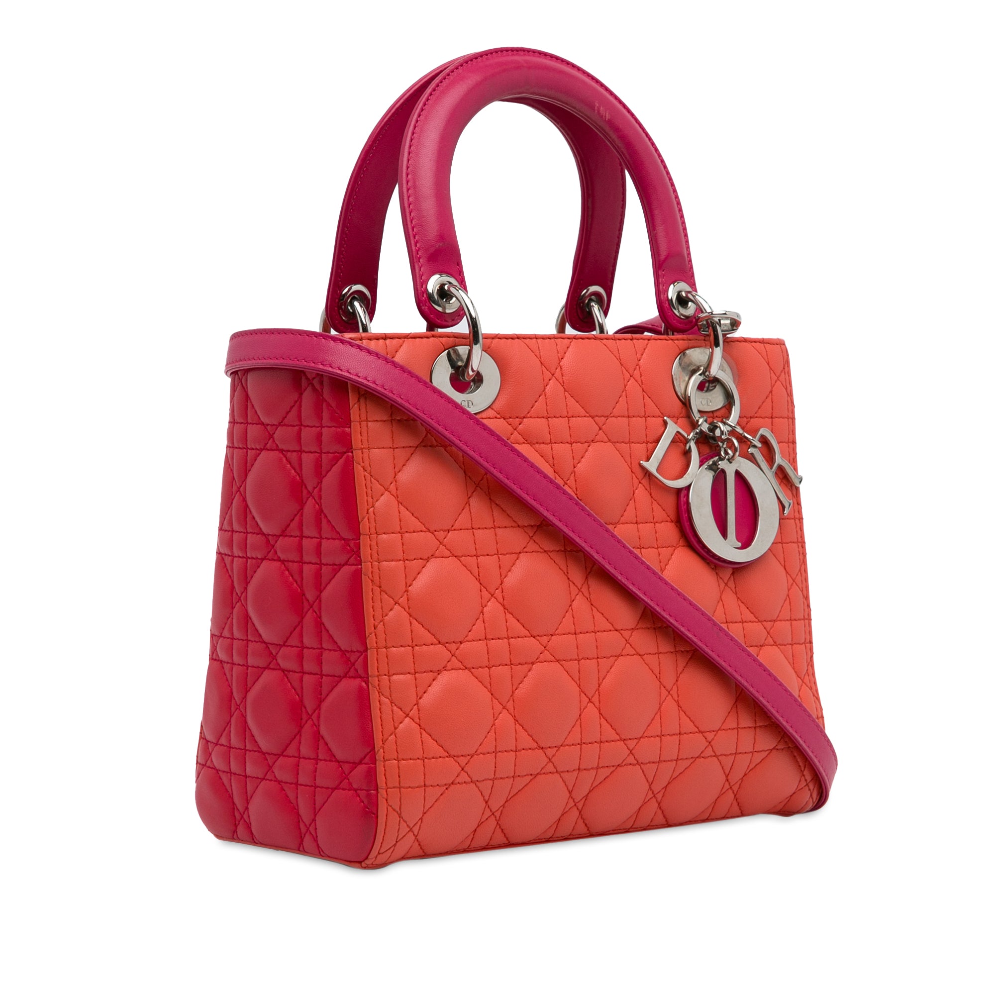 Medium Bicolor Lambskin Cannage Lady Dior - Image 2