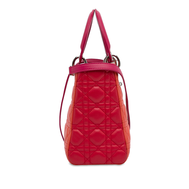 Medium Bicolor Lambskin Cannage Lady Dior - Image 3