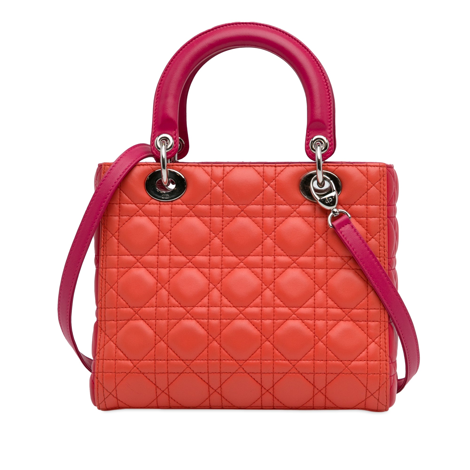Medium Bicolor Lambskin Cannage Lady Dior - Image 4