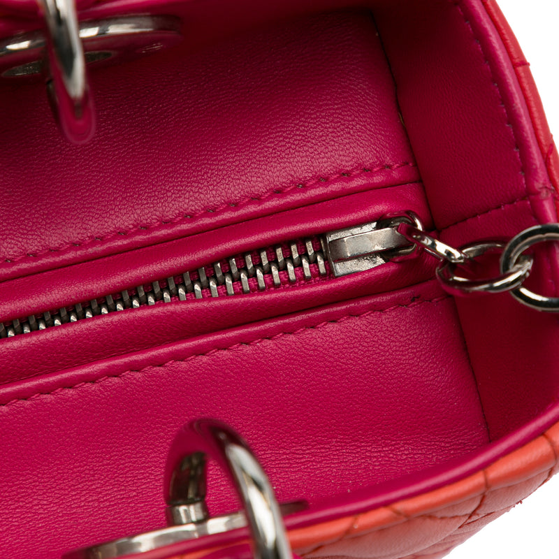 Medium Bicolor Lambskin Cannage Lady Dior - Image 9