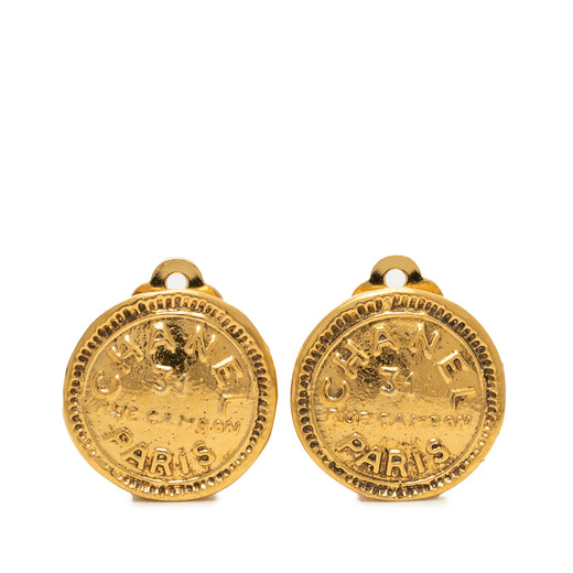 Gold Plated 31 Rue Cambon Round Clip On Earrings - Image 1