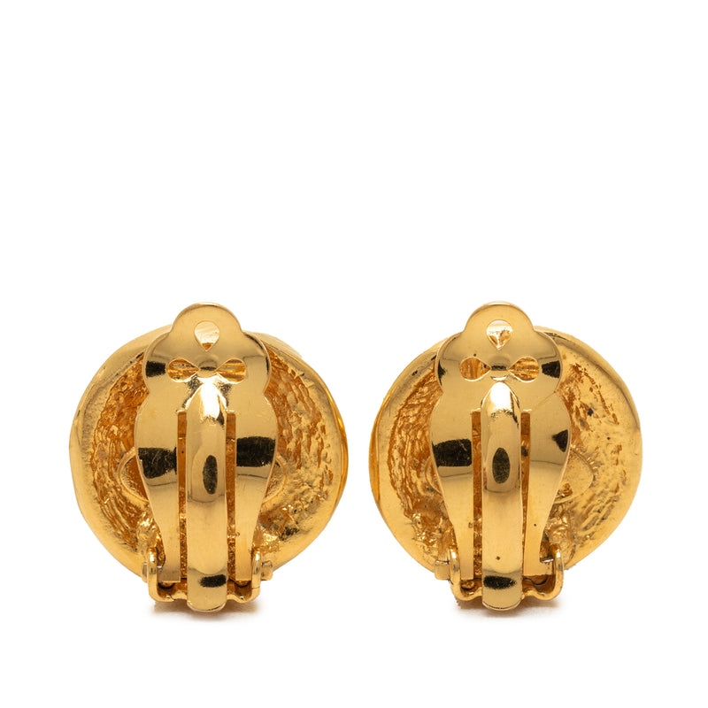 Gold Plated 31 Rue Cambon Round Clip On Earrings - Image 2