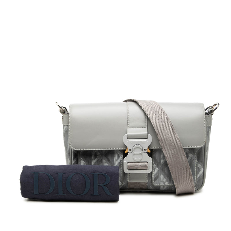Coated Canvas CD Diamond and Calfskin Hit The Road Messenger Bag - Image 7