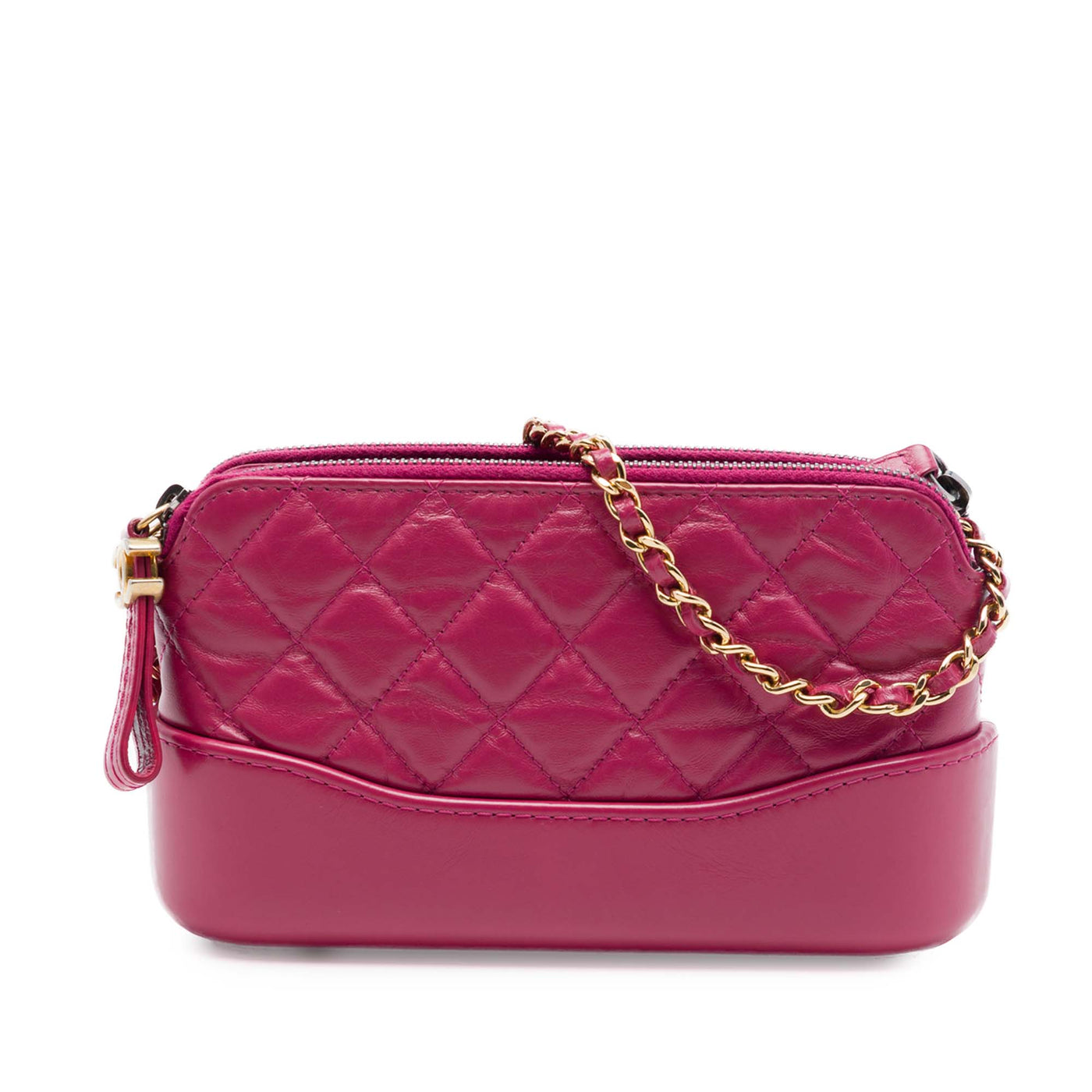 Quilted Aged Calfskin Gabrielle Double Zip Clutch with Chain - Image 1