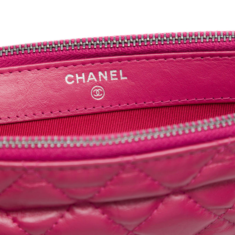Quilted Aged Calfskin Gabrielle Double Zip Clutch with Chain - Image 5