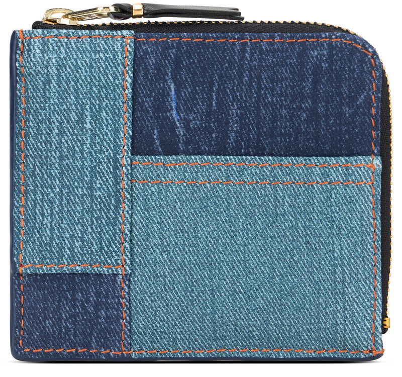 Comme Des Garçons Wallet Patchwork Denim — Blue Lambskin & Purses