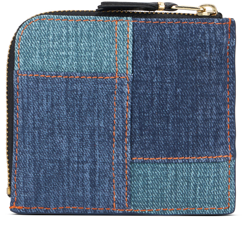 Comme Des Garçons Wallet Patchwork Denim — Blue Lambskin & Purses