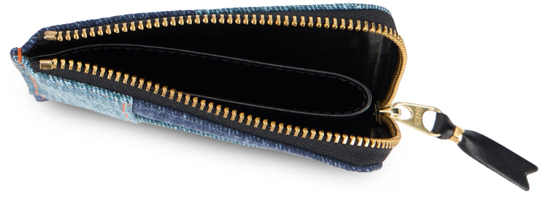 Comme Des Garçons Wallet Patchwork Denim — Blue Lambskin & Purses