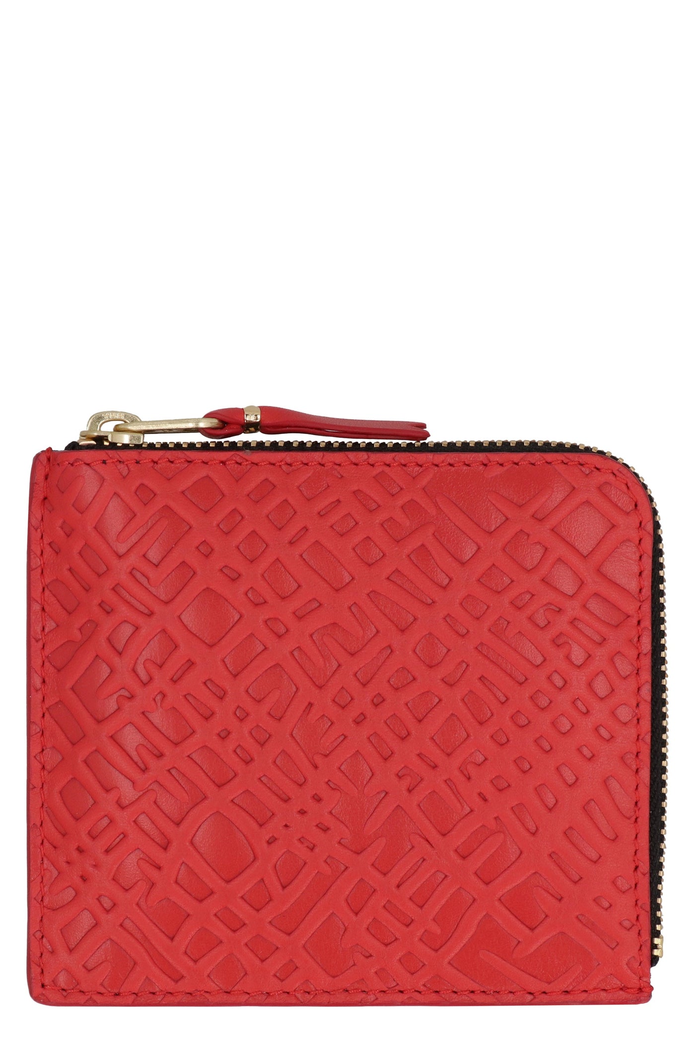 Comme Des Garçons Wallet Leather Zipped Coin Purse — Red Cow Hide & Cardholders
