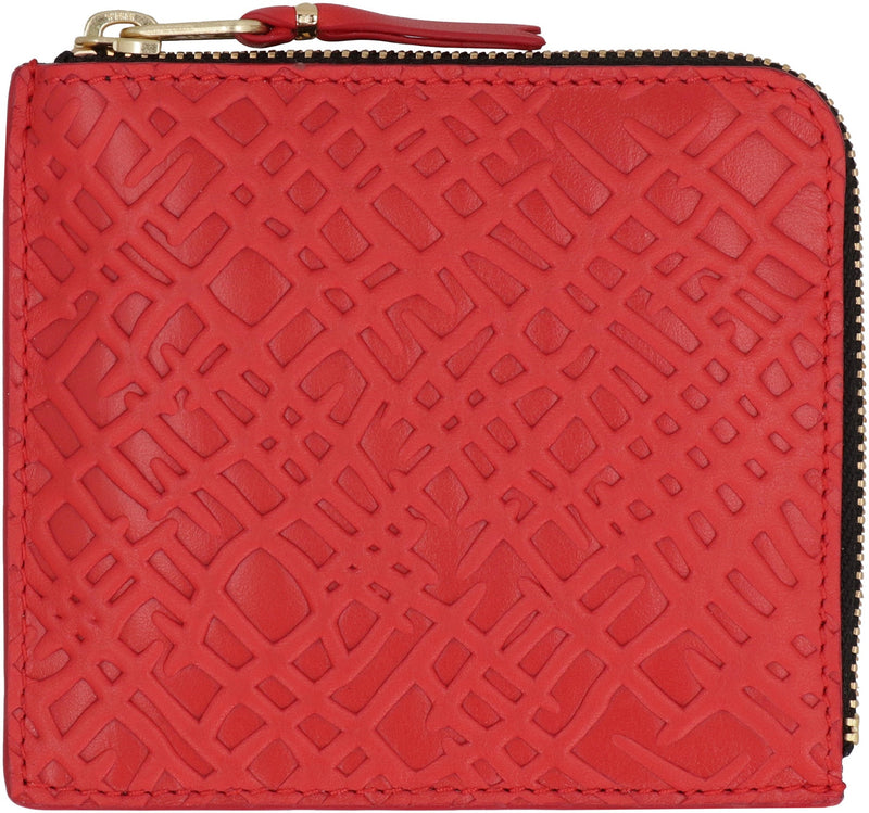 Comme Des Garçons Wallet Leather Zipped Coin Purse — Red Cow Hide & Cardholders