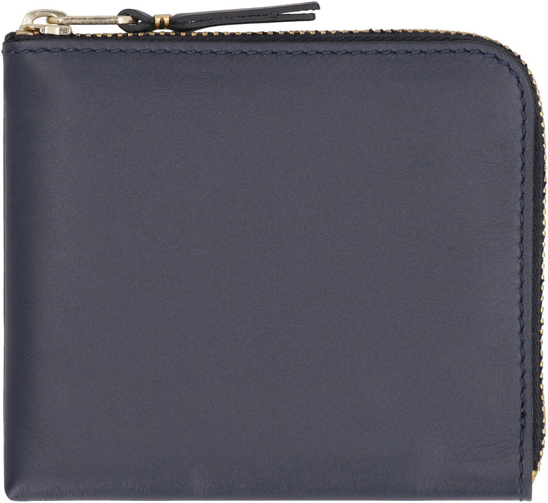 Comme Des Garçons Wallet Zippered Cowhide — Blue Cow Hide