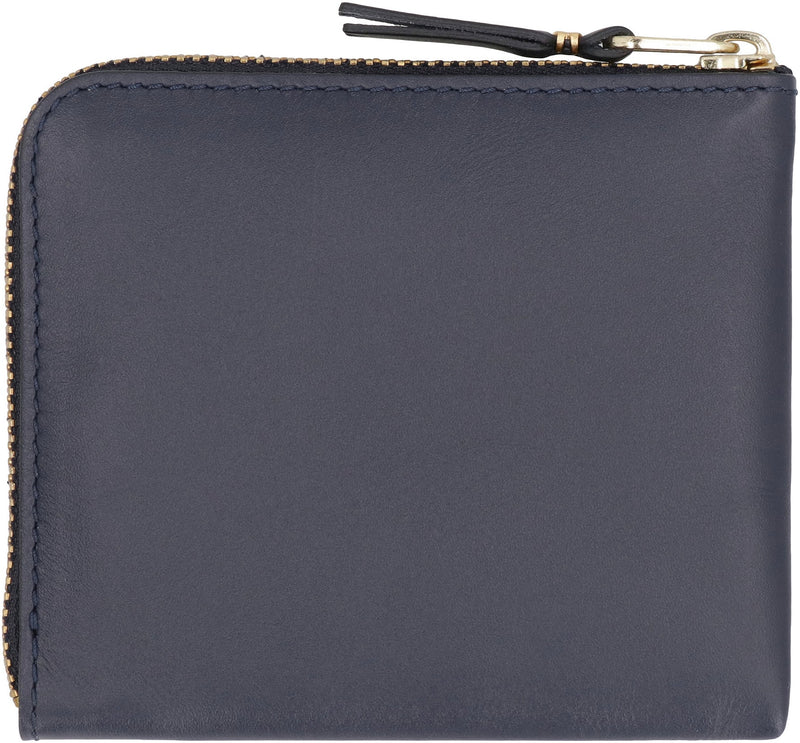 Comme Des Garçons Wallet Zippered Cowhide — Blue Cow Hide