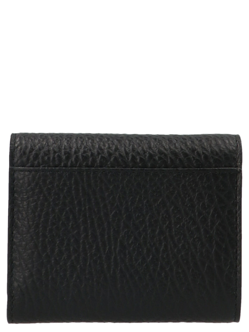 Maison Margiela Hammered Leather With Stitching Wallet — Black
