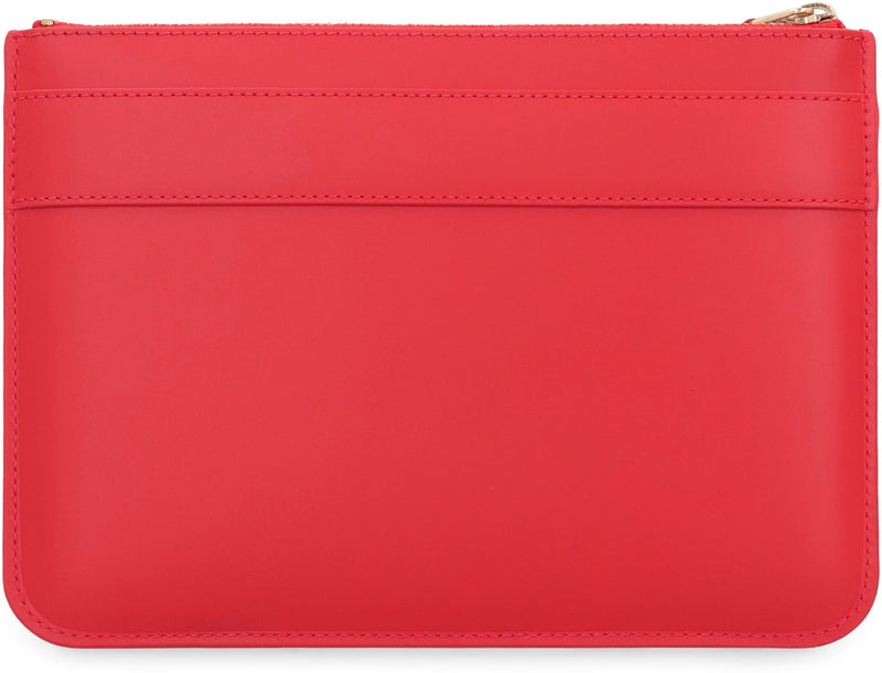 Comme Des Garçons Wallet Bow-Appliqué Calf Leather Clutch — Red