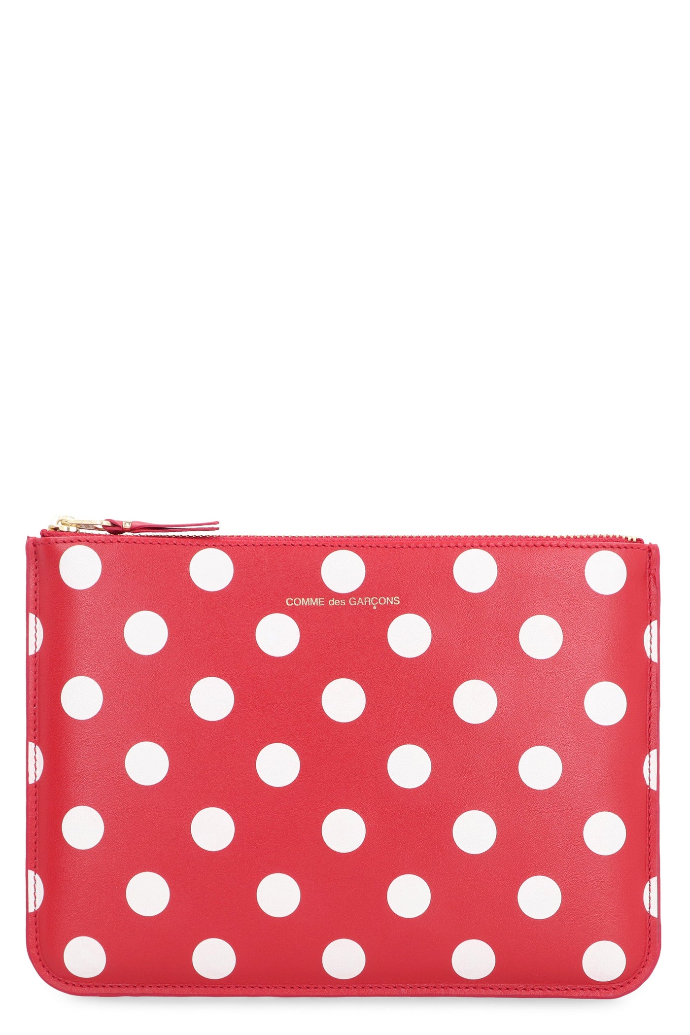 Comme Des Garçons Wallet Polka-Dot Cowhide — Red