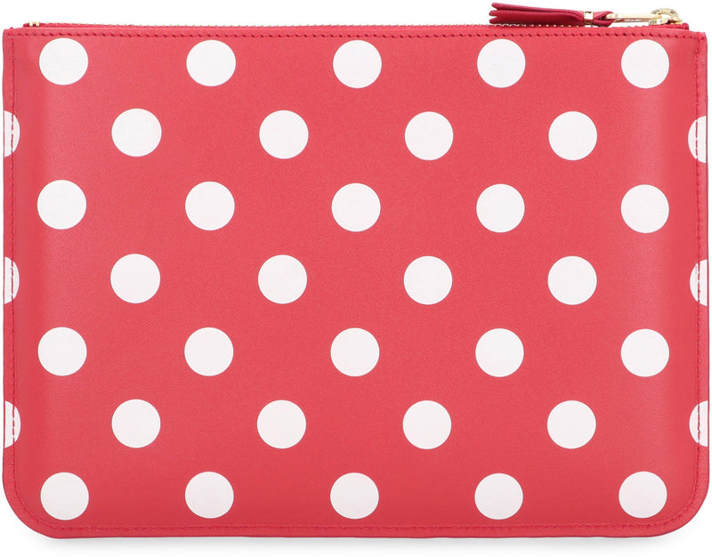 Comme Des Garçons Wallet Polka-Dot Cowhide — Red
