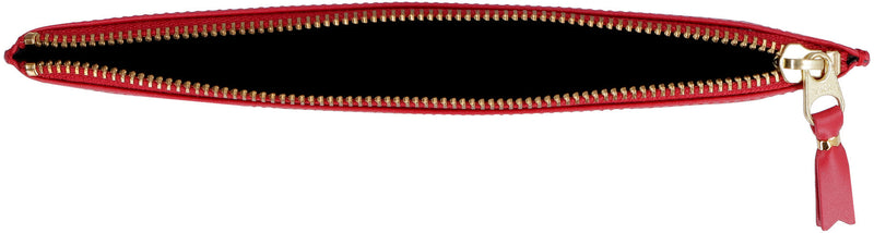 Comme Des Garçons Wallet Polka-Dot Leather Clutch — Red Cow Hide