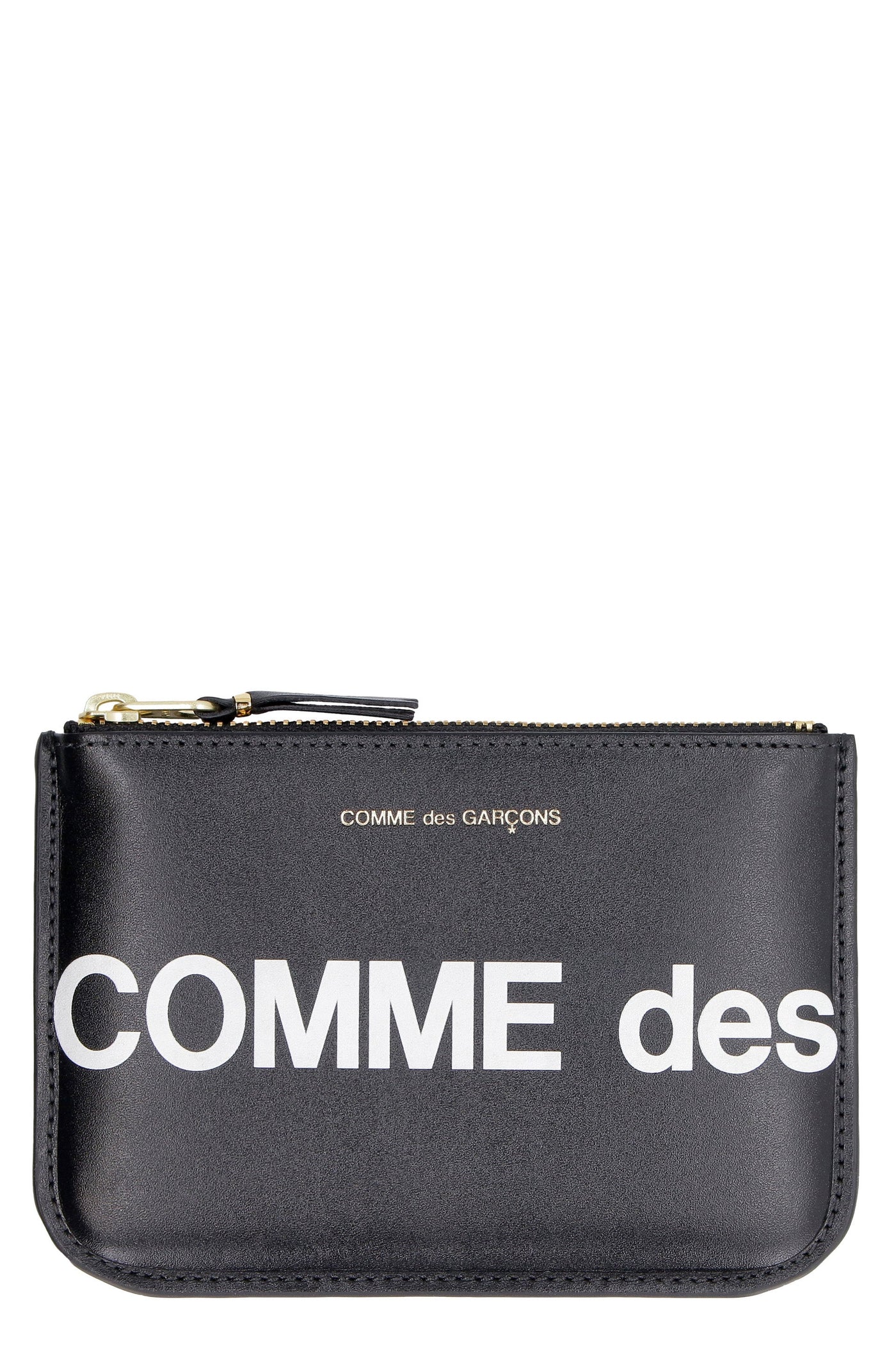 Comme Des Garçons Wallet Logo-Print Cow Hide — Black & Cardholders