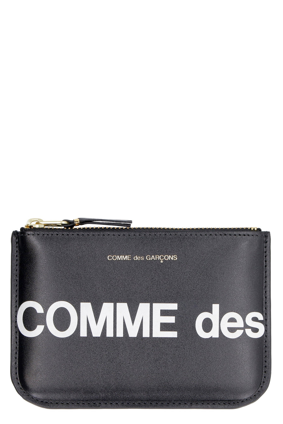Comme Des Garçons Wallet Logo-Print Cow Hide — Black & Cardholders