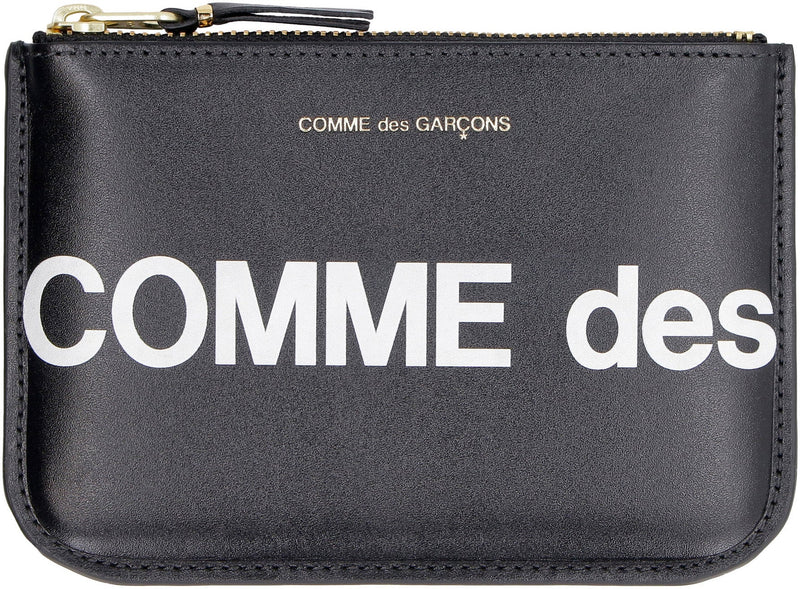 Comme Des Garçons Wallet Logo-Print Cow Hide — Black & Cardholders