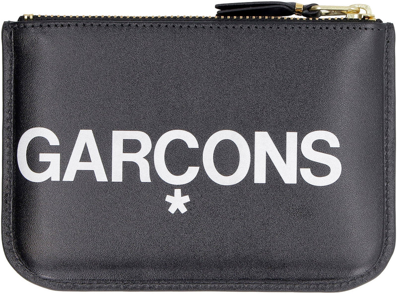 Comme Des Garçons Wallet Logo-Print Cow Hide — Black & Cardholders