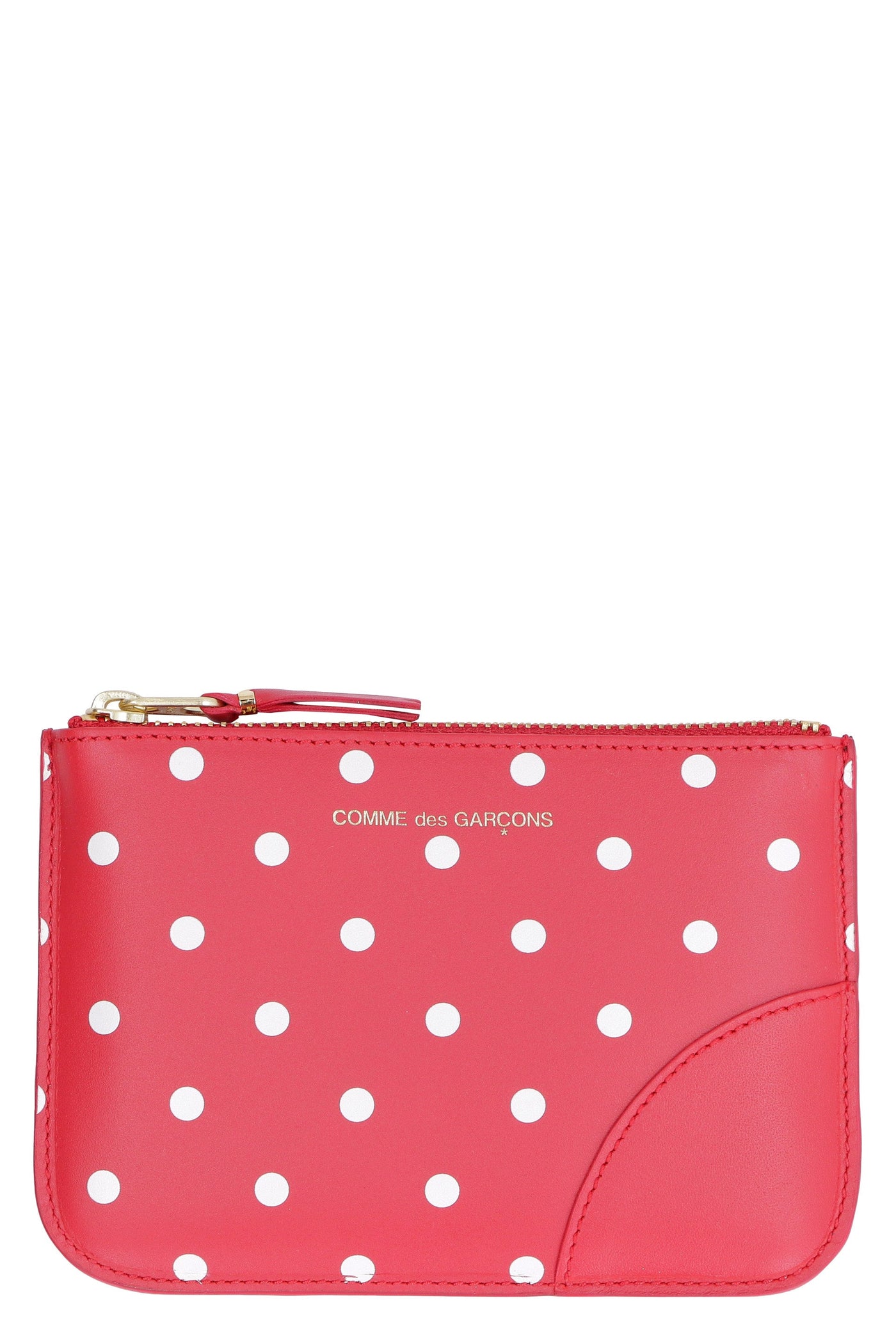 Comme Des Garçons Wallet Polka-Dot Leather — Red Cow Hide