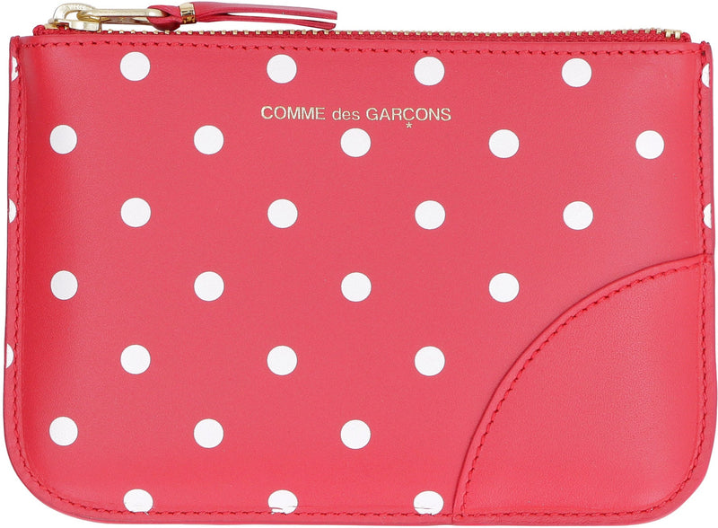 Comme Des Garçons Wallet Polka-Dot Leather — Red Cow Hide
