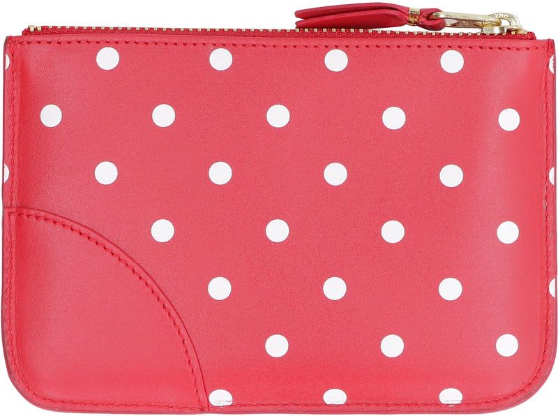 Comme Des Garçons Wallet Polka-Dot Leather — Red Cow Hide