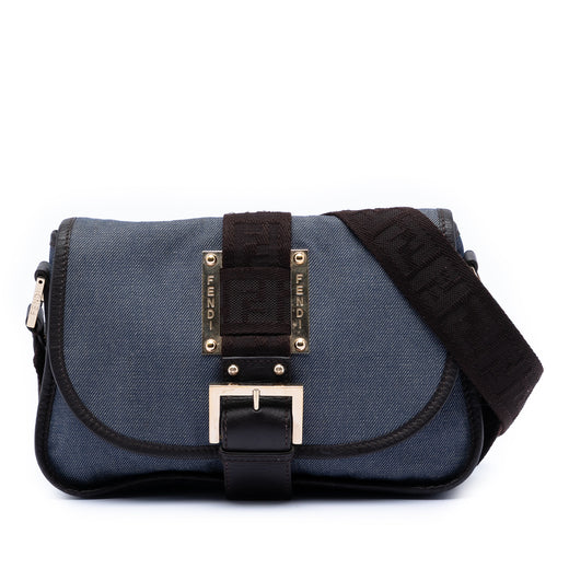 Zucca Trimmed Denim Buckle Flap - Image 1