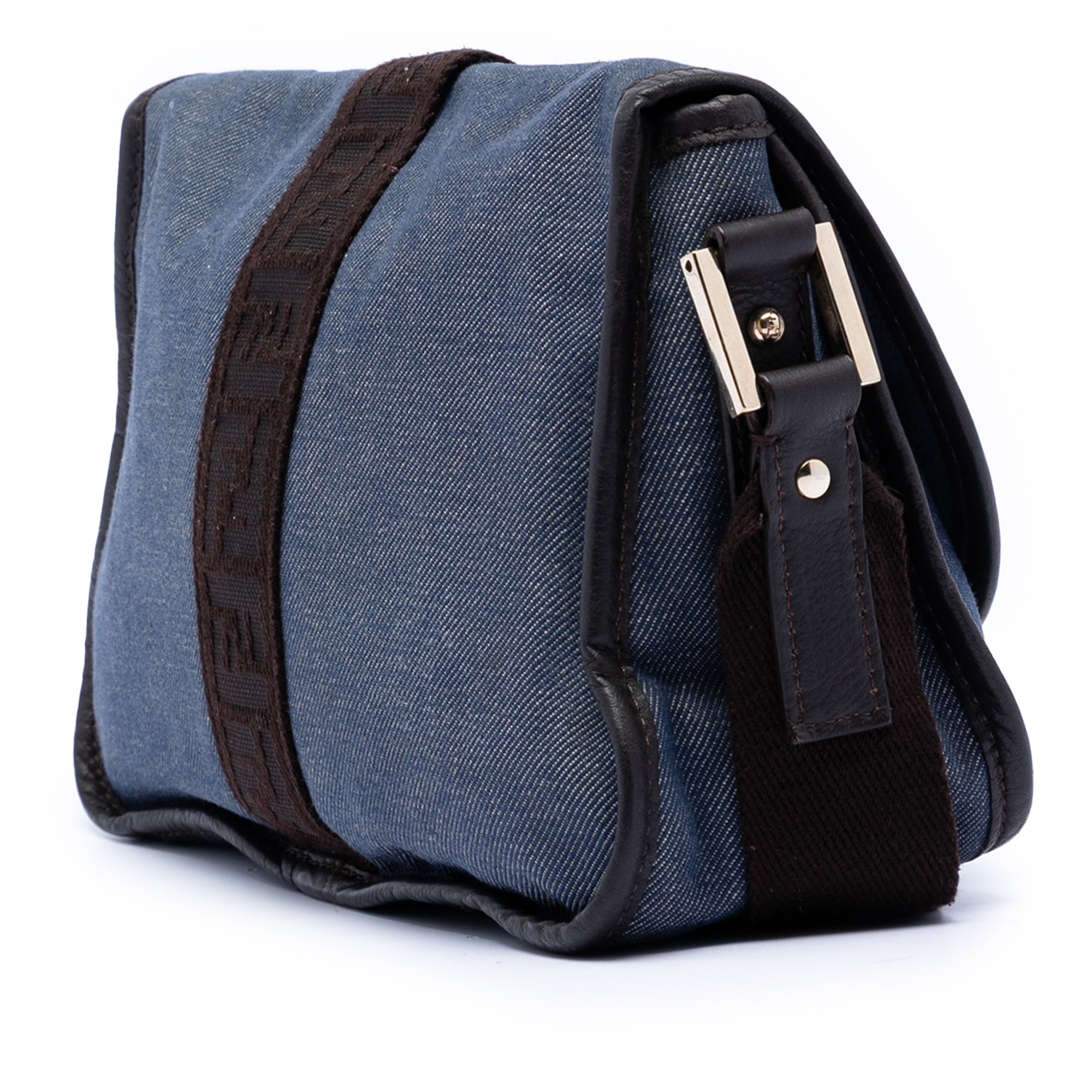 Zucca Trimmed Denim Buckle Flap - Image 2