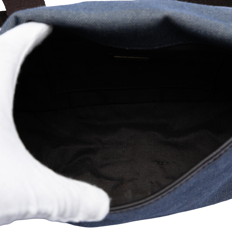 Zucca Trimmed Denim Buckle Flap - Image 4