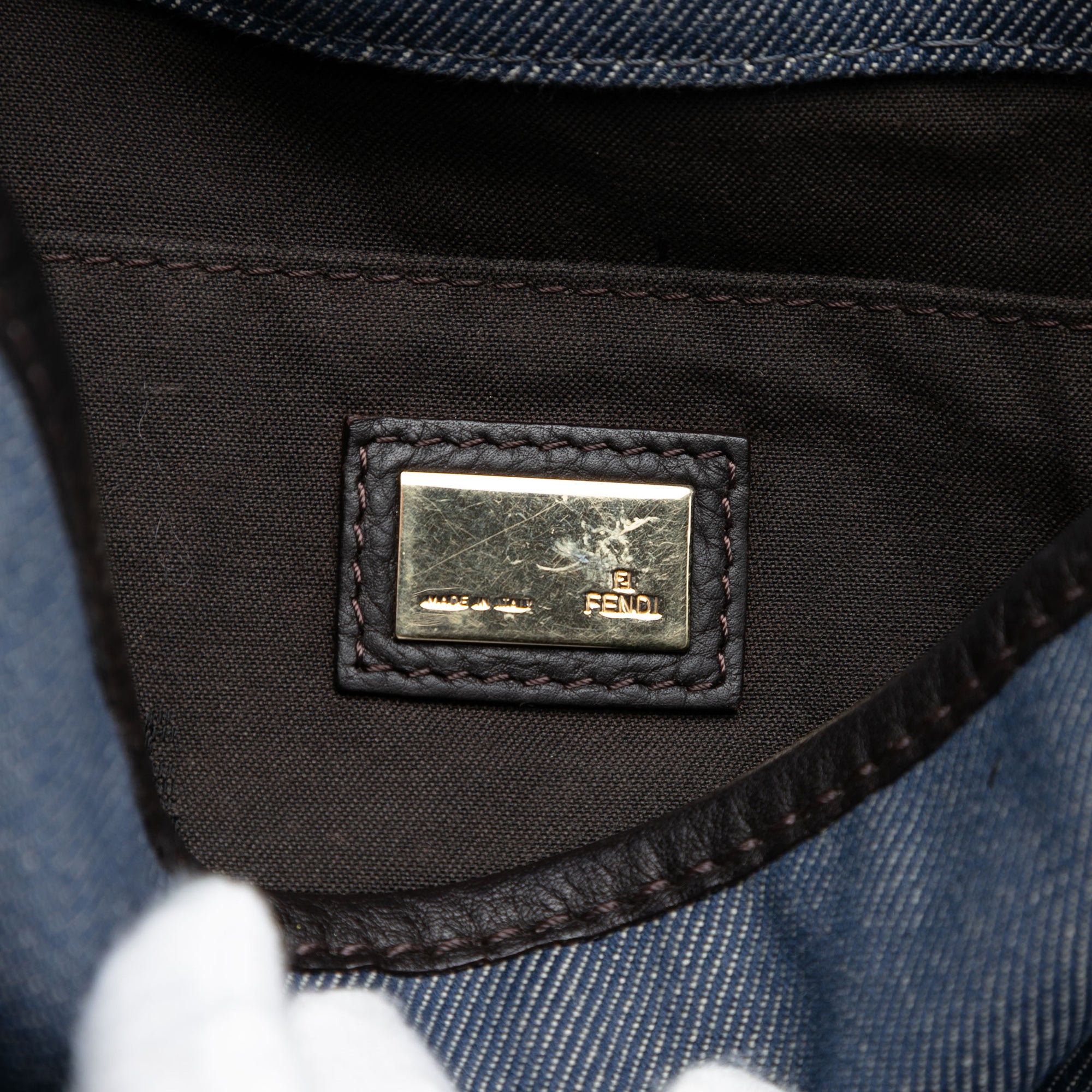 Zucca Trimmed Denim Buckle Flap - Image 5