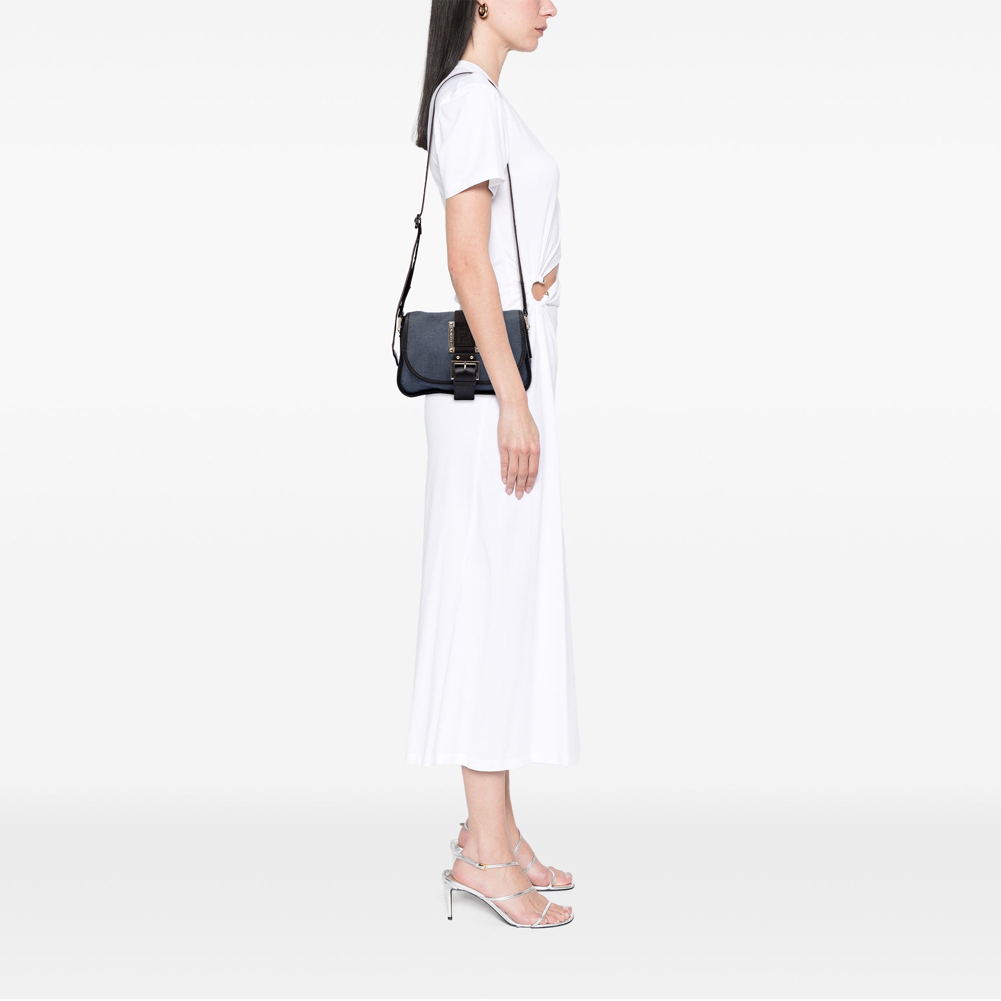 Zucca Trimmed Denim Buckle Flap - Image 7