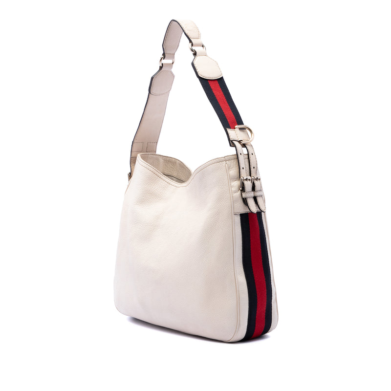 Medium Pebbled Calfskin Web Heritage Shoulder Bag - Image 2