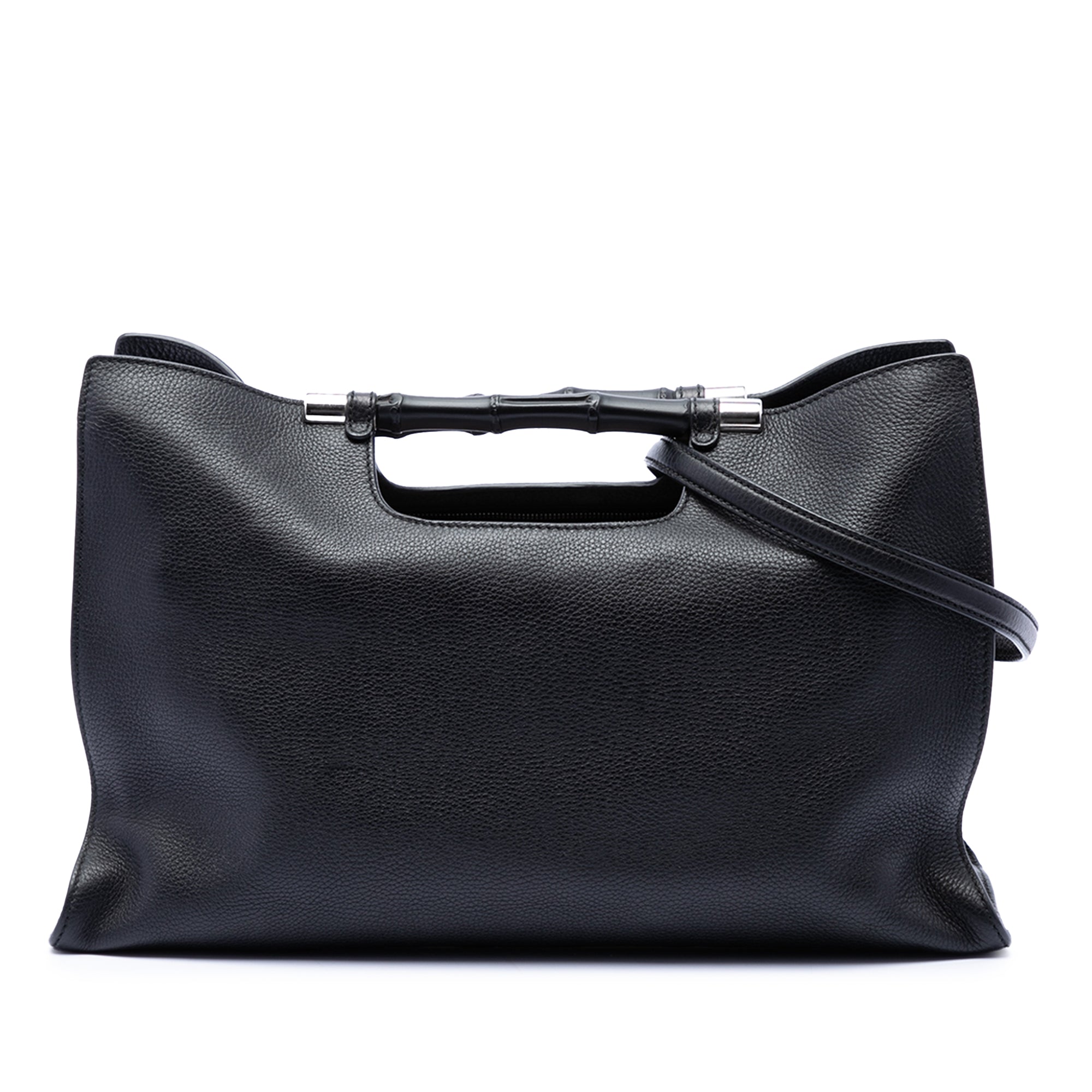 Medium Calfskin Bamboo Daily Shopper Satchel - Image 1