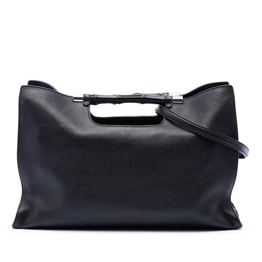Medium Calfskin Bamboo Daily Shopper Satchel - Image 1