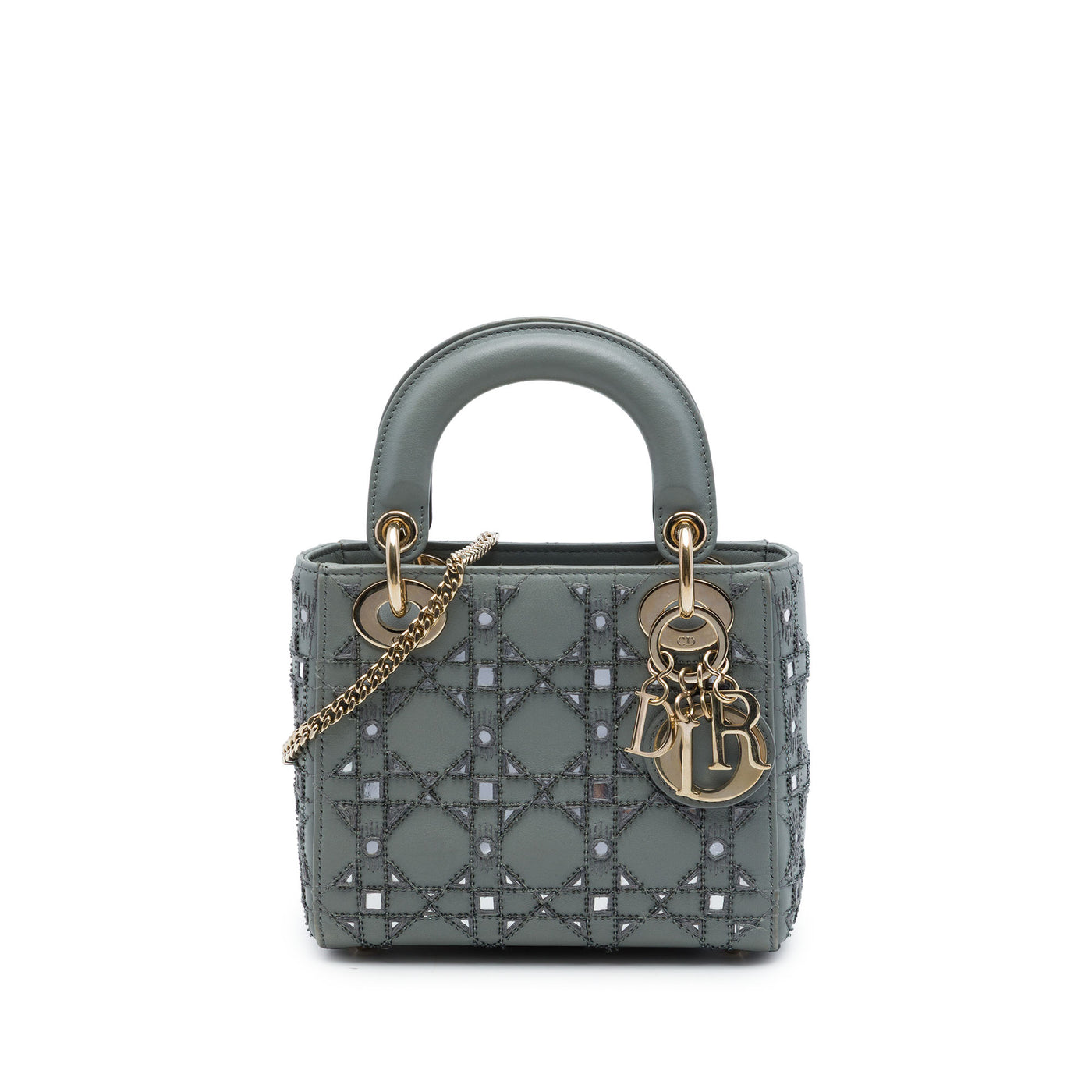 Mini Calfskin Cannage Beaded Lady Dior - Image 1